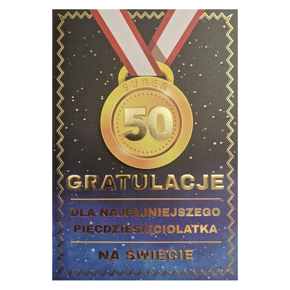 Yeku Geburtstagskarte zum 50. mit Herrenmedaille (47994290)