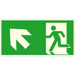 Fluchtwegschild Aluminium Notausgang links, schräg aufwärts SafetyMarking 15.A1030 (B x H) 300 mm x 150 mm ISO 7010 1 St.