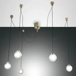 Blog 5-flammige dimmbare LED Pendelleuchte in Gold edelmatt aus Borsilicatglas von Fabas Luce
