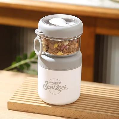 Inspired Finds HeatLock Double Layer Insulated Soup & Salad Cup Portable Stainless Steel Bowl white