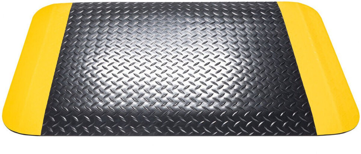 Base+ Anti vermoeidheidsmat Diamond 60x90 cm Black/Yellow