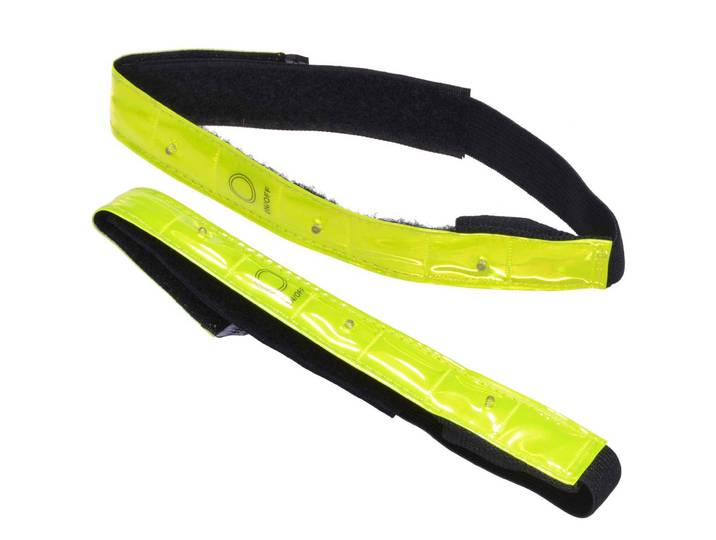 2er-Set LED-Reflektorband mit 4 roten Leuchten, 43 x 2,5 cm