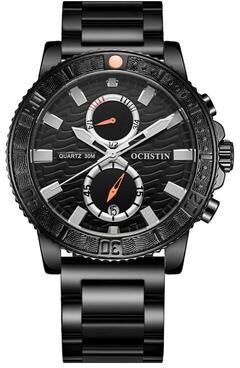 Everyday Crate OCHSTIN 7250 Mens Quartz Watch Multifunctional Stainless Steel Watch With Luminous Display black+black