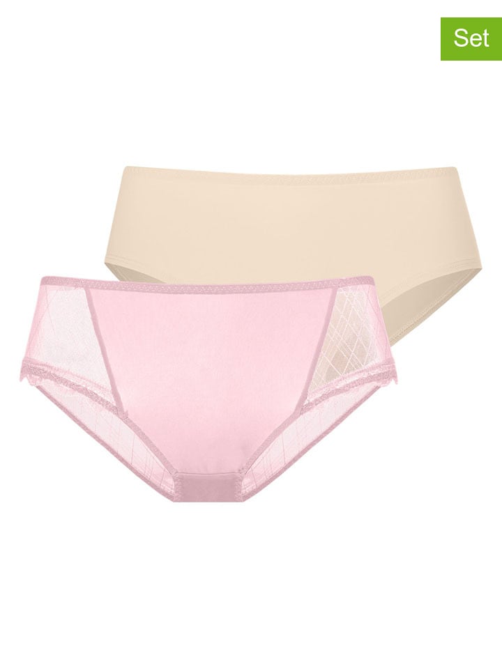 Dorina 2er-Set: Pantys in Beige/ Rosa - 3XL
