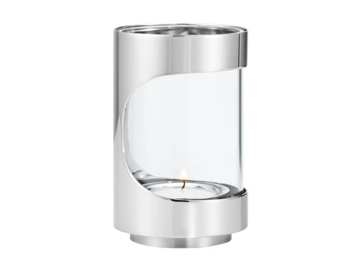Georg Jensen Bougeoir Chrome contours hurricane 12 cm Acier inoxydable