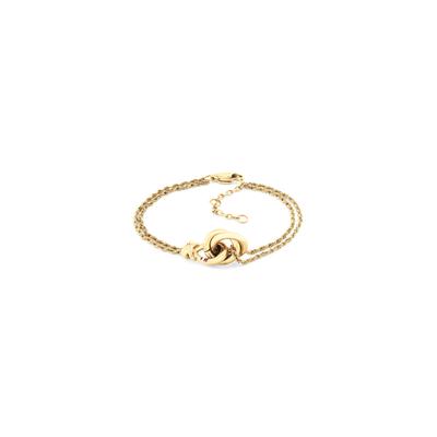 Armkette TOMMY HILFIGER "NAUTICAL KNOT", gold (gelbgoldfarben, blau, weiß, rot), Armbänder, Damen, 19cm, Edelstahl, Armkette