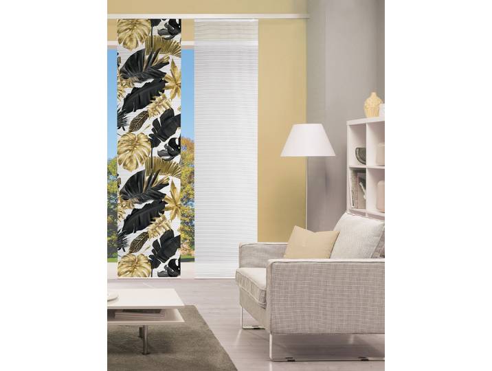 Schiebegardine VISION S SCHIEBEVORHANG DIGITALDRUCK BAMBUS-OPTIK 'LETHI' , gold (goldfarben), B:60cm H:260cm, Polyester, Gardinen, Schiebegardine, DIGITALDRUCK - INDIVIDUELL KÜRZBAR
