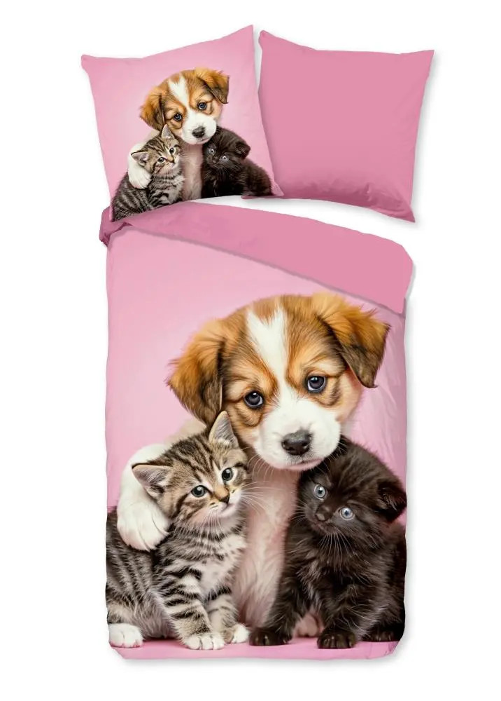 Pure Kinderdekbedovertrek Amis - Roze - 135 x 200 cm - 100% Polyester