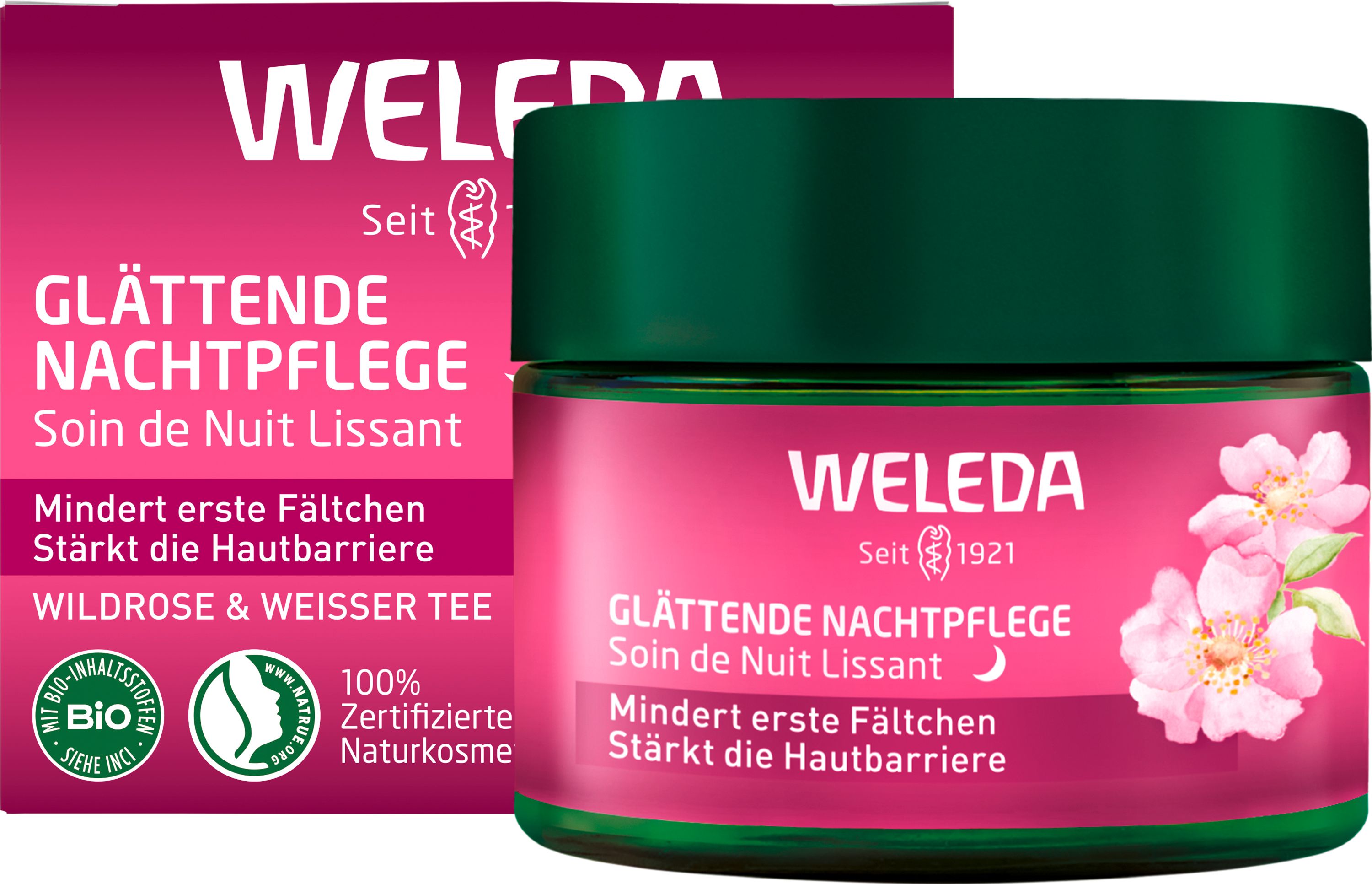 Weleda glättende Nachtpflege Wildrose & weißer Tee 40 ml Creme