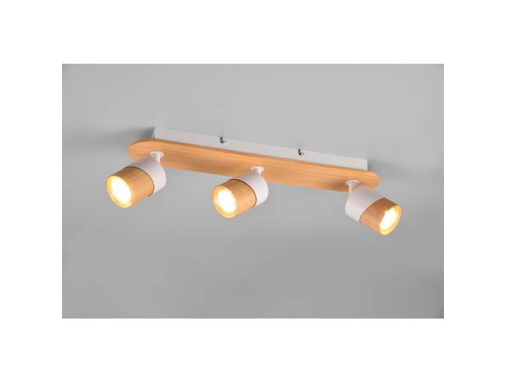 Trio Deckenstrahler Aruni 3-flammig, flexible Spots, aus Holz -
