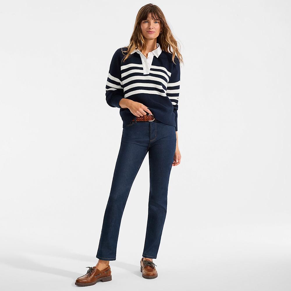 Straight Fit Recover Jeans Mid Waist, Damen, size: regular, Blau, Elasthan/Baumwoll-Mischung/Polyester-Mischung, by Lands' End