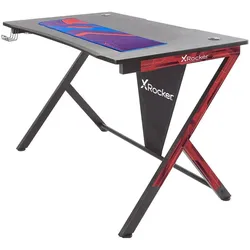 X Rocker X-Rocker Ocelot Gaming Bureau - Esports - Carbon look - Zwart - Blauw, Gaming Tisch, Schwarz, Blau, Rot
