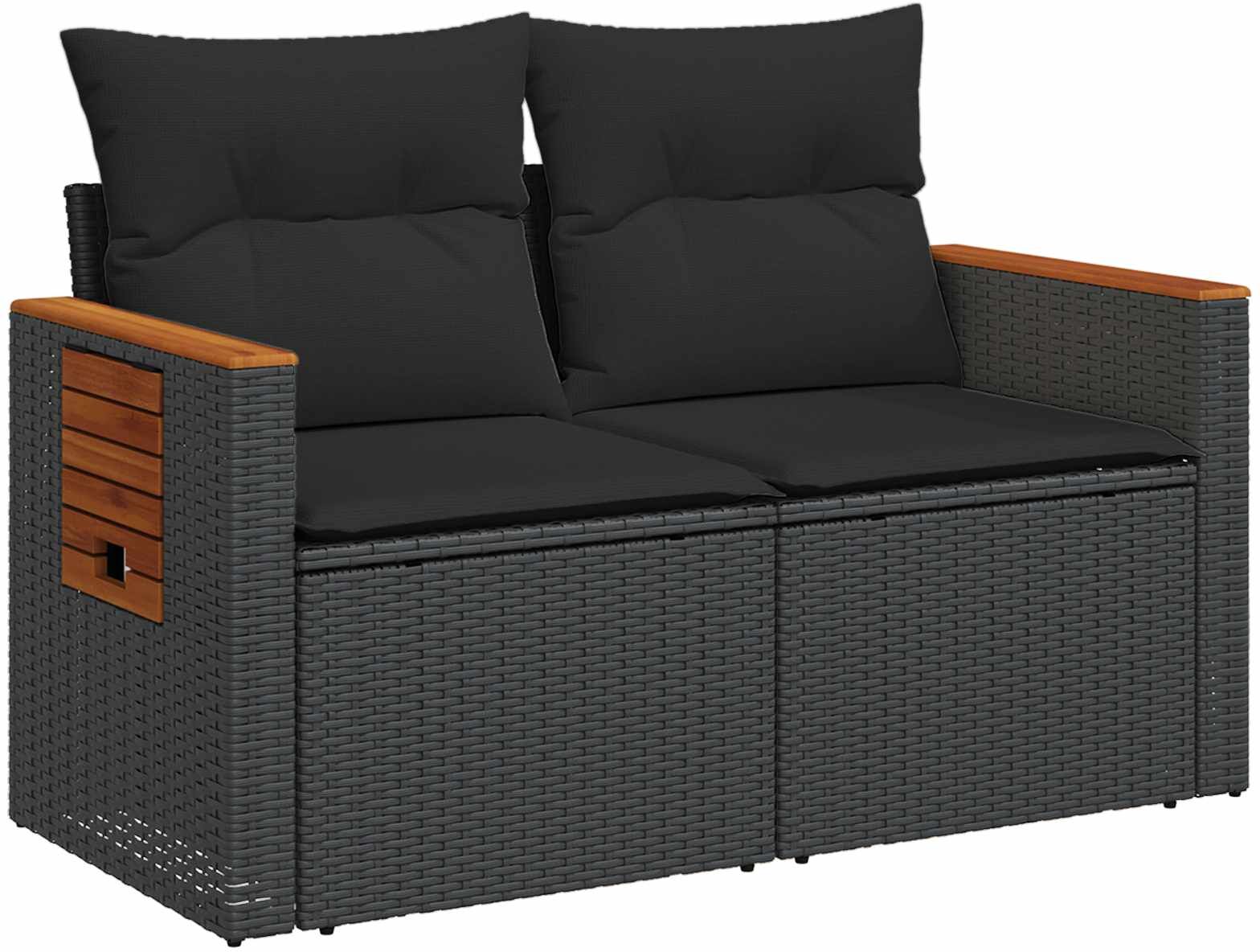 vidaXL Ensemble de Canapés 5 pc Noir 179 x 179 x 85 cm