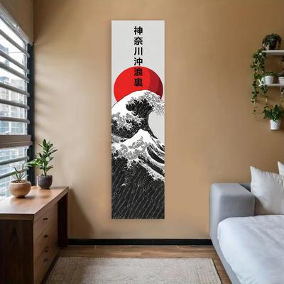 Uplifted Finds Black Ocean Waves Red Sun Tapestry   The Great Wave Off Kanagawa Wall Hanging ghyx(360)