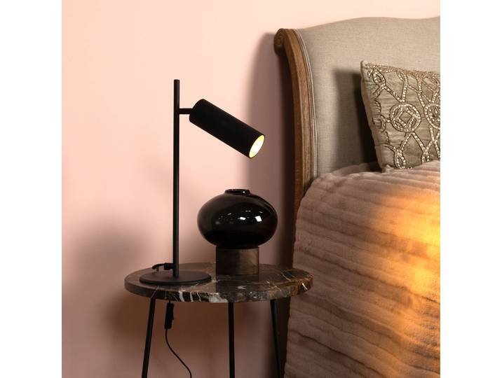 Lucide Tischlampe Clubs, schwarz, für Wohn- / Esszimmer, Aluminium, Modern, Tischlampe
