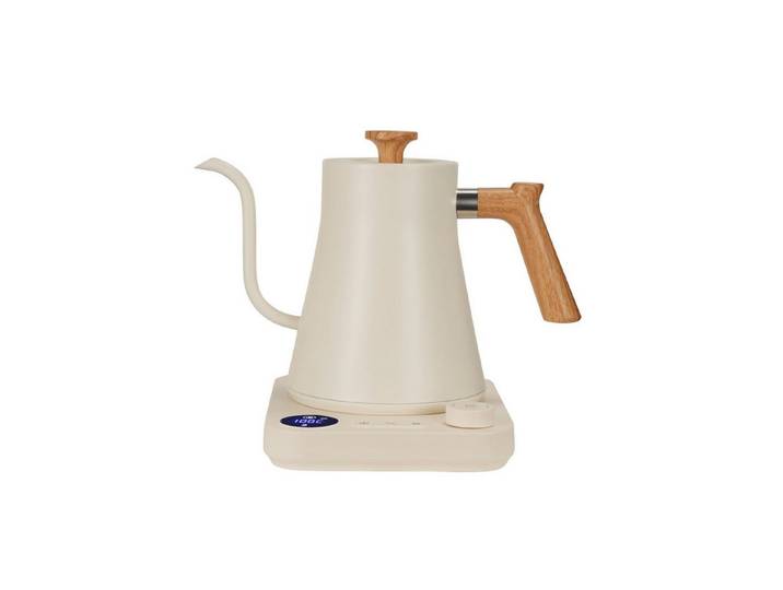 Lisabonde Wasserkocher Schwanenhals-Teekessel elektrisch, Edelstahl, 40-100°C, 0,9L, 1200W, 1200 W, Memory-Funktion, Stummschaltmodus, Holzoptik