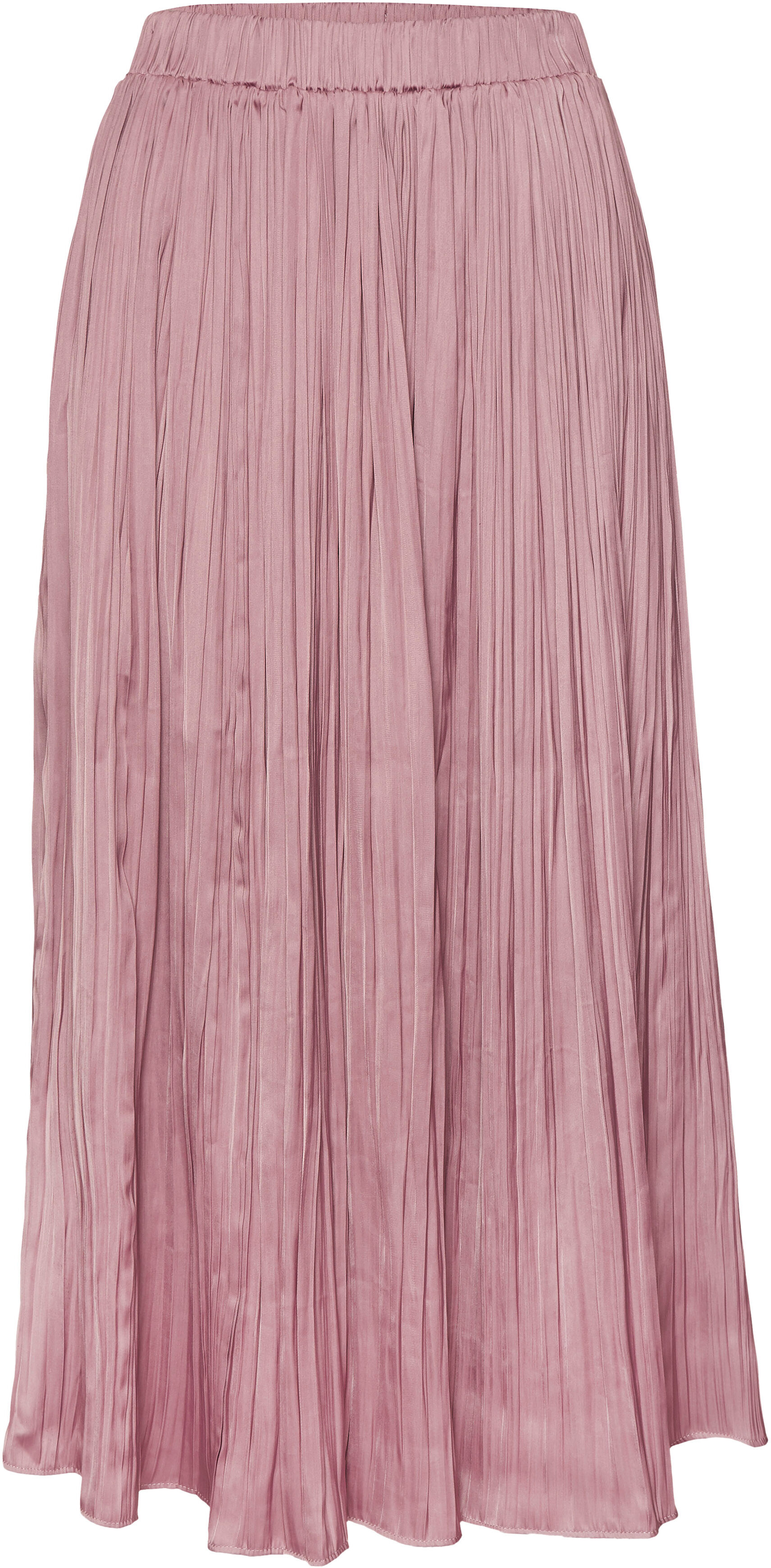 Maxirock LASCANA "mit Plisseefalten aus edel glänzender Ware", Damen, Gr. 38, rosa (mauve), Web, Obermaterial: 100% Polyester, unifarben, figurumspielend knöchellang, Röcke Maxirock, festlicher Faltenrock, Plisseerock in Midilänge, eleganter Satinrock mau
