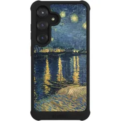 Nivocase Hülle für Samsung Galaxy S25 Stossfeste Handyhülle NIVOmax Case Schwarz Kunst Malerei (Samsung Galaxy S25), Smartphone Hülle, Schwarz