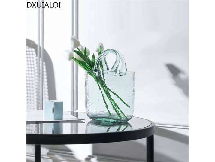 Panier de courses à bulles créatif, sac, vase en verre, fleur, salon, bureau, style européen, accessoires de décoration pour la maison, cadeau