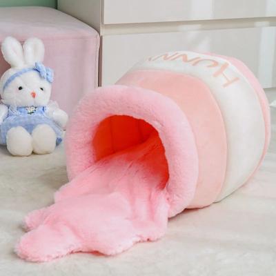 Inspired Living Honey Jar Cat Cave Bed For Indoor Cats & Small Dogs pink