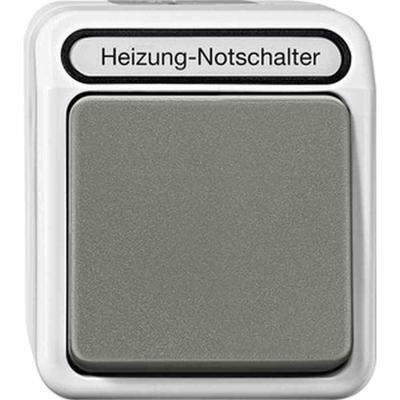 Merten AQUASTAR Wechselschalter, Kontrollschalter, lichtgrau, matt, Aufputz, IP44, 1f