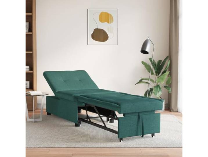 HEFZGDB 3-in-1 Schlafsofa Ausziehbares Design Dunkelgrün Multifunktionales Möbelstück Verstellbarer Relaxsessel Platzsparendes Kompaktes Sofabett Robustes Material Einfache Reinigung