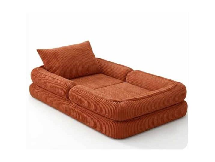 Bettsofa Exclusive Ziegelrot Leinenstoff B 90 T 150 cm - Bettsofa