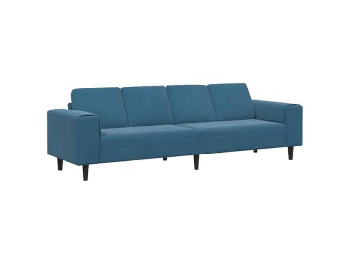 IBUQDDV Wohnzimmer Couch Blau 250 x 77 x 76 cm Modernes Design, Polyesterbezug, Sperrholzkorpus, Schaumkissen, schwarze Beine, pflegeleicht