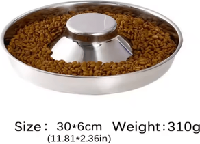 Inspire Curations Stainless Steel Slow Feeder Dog Bowl For Puppies And Adult Dogs 26cm