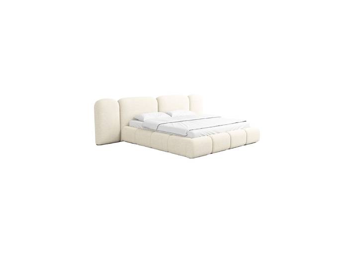 Design Polsterbett „Salina“ mit Ablagefach, Webstoff Cream Strukturstoff Cream BLOOMINGLOFT Collection