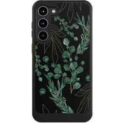 Nivocase Hülle für Samsung Galaxy S23+ Handyhülle NIVOcore Case Schwarz Blätter Natur Eukalyptus (Samsung Galaxy S23+), Smartphone Hülle, Schwarz