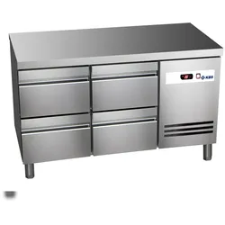 KBS Gastrotechnik Kühltisch Ready KT2604 mit Arbeitsplatte 4 halbe Schubladen