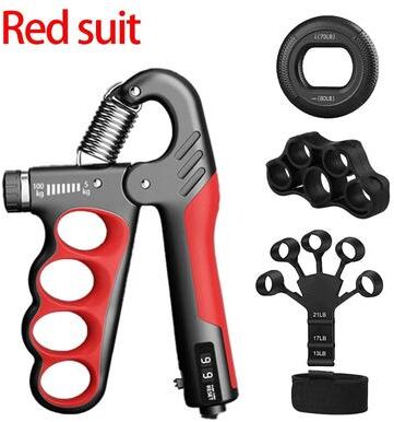 Uplift Treasures Adjustable Hand Grip Strengthener And Wrist Expander red 4pcs