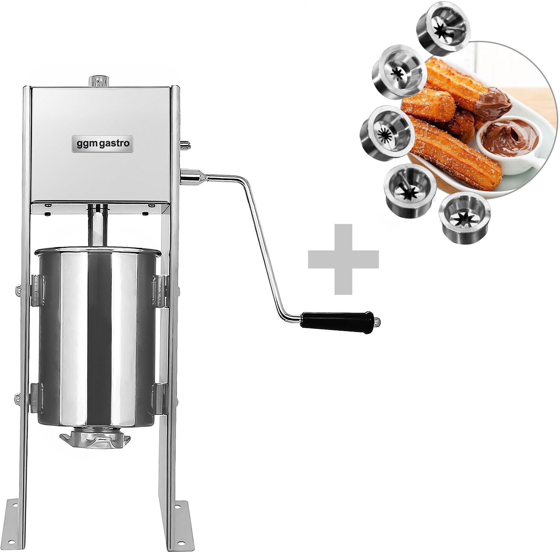 GGM Gastro Churrosmachine - 5L - incl. 5 opzetstukken zilver