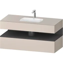 Duravit Collection One Einbauwaschtisch mit Konsolenwaschtischunterbau, 1200x550x600mm, Nische Graphit matt, QA4787049910010, Farbe: Taupe Matt/mit Nischenbeleuchtung