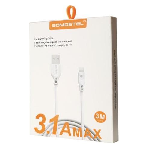 Somostel USB - LIGHTNING-KABEL 3.1A WEISS QC3.0 3M SMS-BT03 (3 m, 30 W) (60441748)
