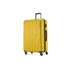 Suitline -  Großer Reisekoffer mit Erweiterung, Trolley Hartschale matt, 4 Rollen, ABS, TSA, Gelb