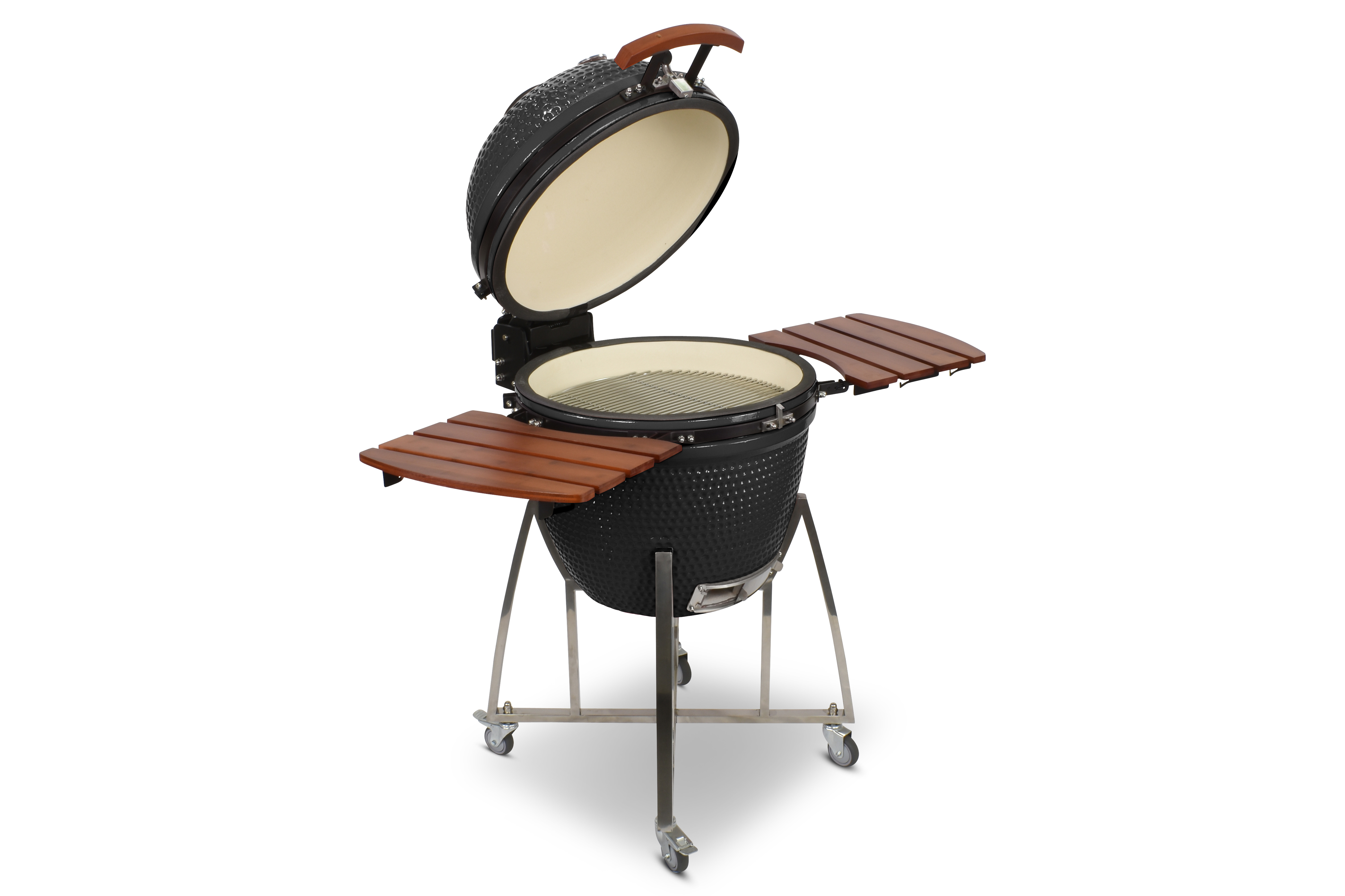 Kamado CL-23,5 Profi Keramik Grill Schwarz, Grilldurchmesser 60cm, Grillrostdurchmesser 51,5cm, BBQ Grillei Holzkohlegrill Grill Keramikgrill