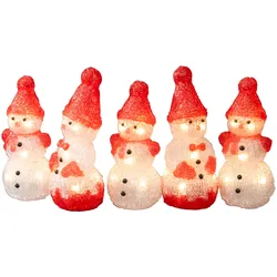 Konstsmide Weihnachtsbeleuchtung LED Acryl Schneemänner 5er-Set warmweiß