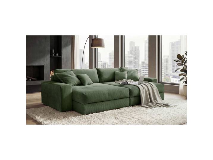 P & B Bigsofa Kamil, Grün, Kunststoff, Füllung: Schaumstoffflocken,Schaumstoffflocken,Schaumstoffflocken, 300x70x180 cm, Rücken echt, Wohnzimmer, Sofas & Couches, Sofassofas