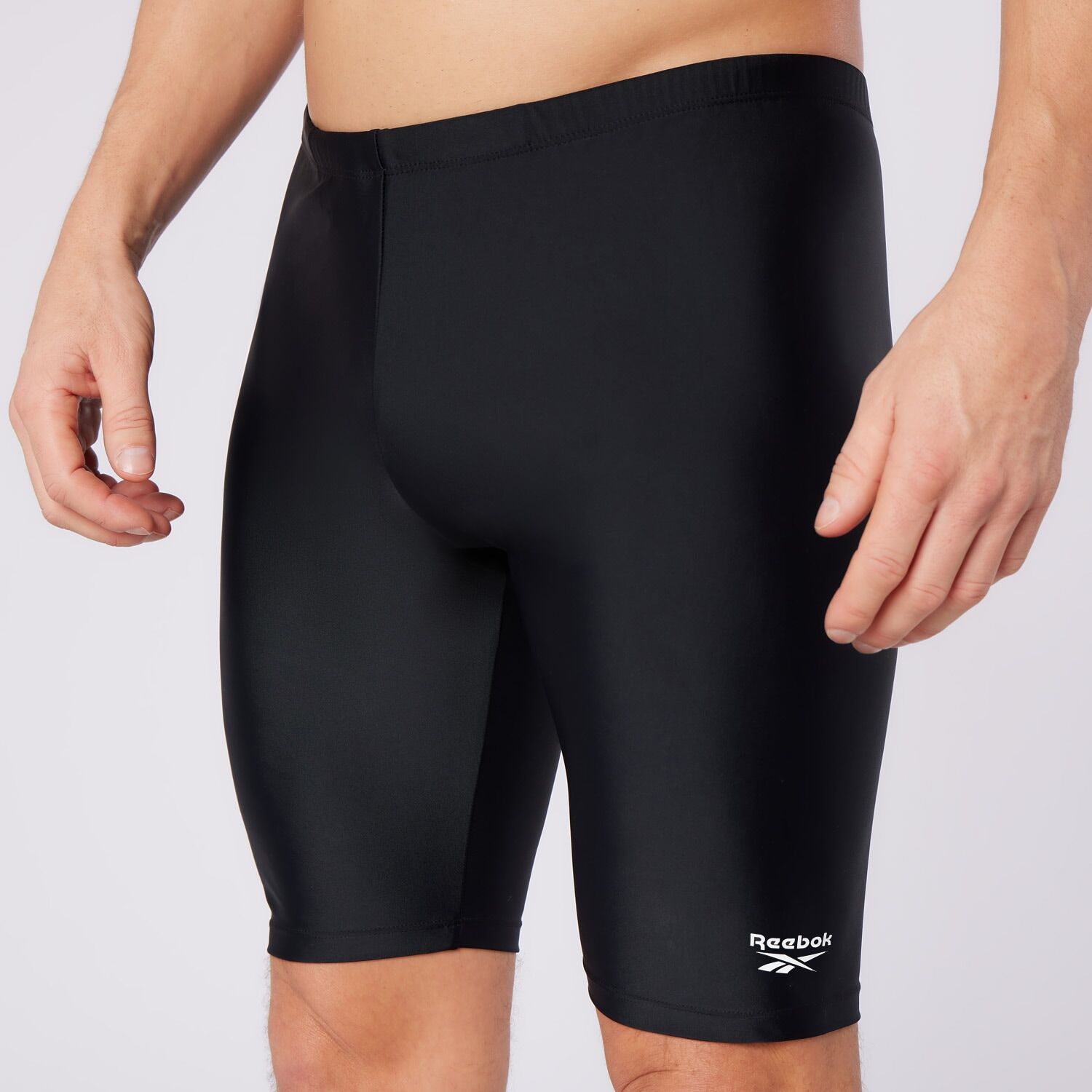 Badeshorts REEBOK "Ensley", Herren, Gr. XL, N-Gr, schwarz, Microfaser, Obermaterial: 80% Polyamid, 20% Elasthan, Badehosen Badeshorts, mit innenliegender Kordel und langem Bein schwarz XL, N-Gr
