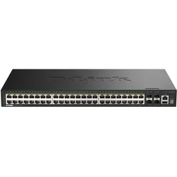 D-Link 48 Ports GE PoE(30W) + 4 (52 Ports), Netzwerk Switch, Schwarz