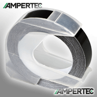 Ampertec Prägeband kompatibel zu Dymo S0898130 (520109) weiß auf schwarz 9mm x 3m