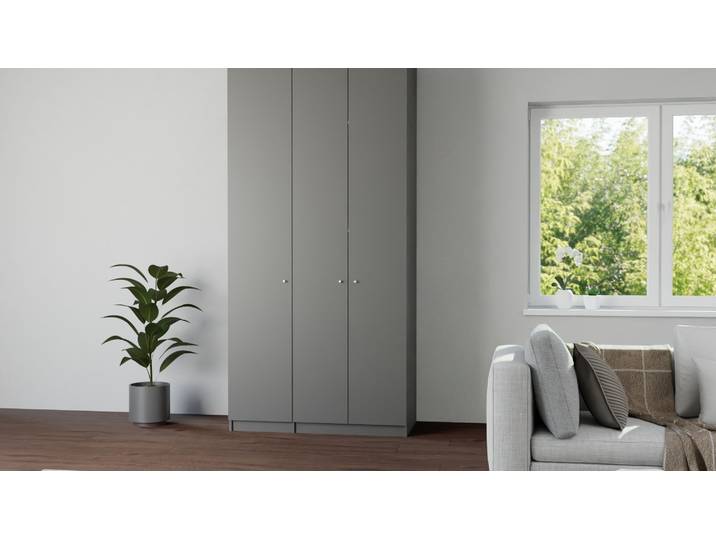 Schmaler Kleiderschrank nach Maß Premium Dekore Basaltgrau