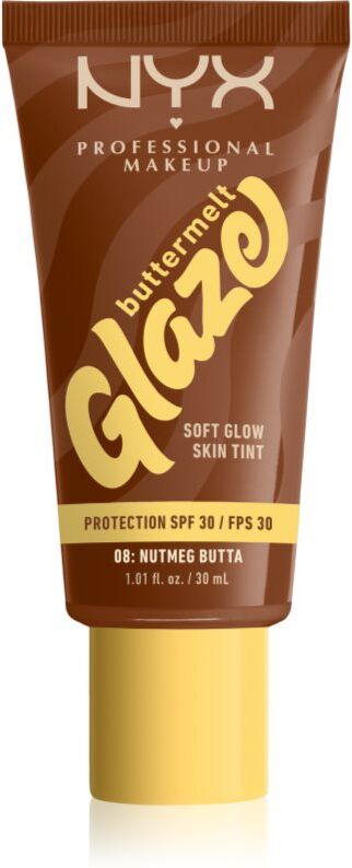 NYX Professional Makeup Buttermelt Glaze radiance tinted fluid SPF 30 shade 08 Nutmeg Butta ml