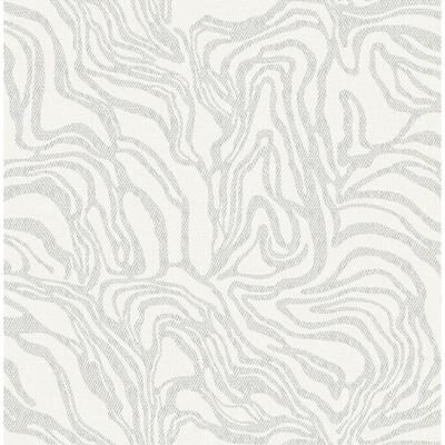 A-Street Prints Massar Silver Modern Marbled Wallpaper