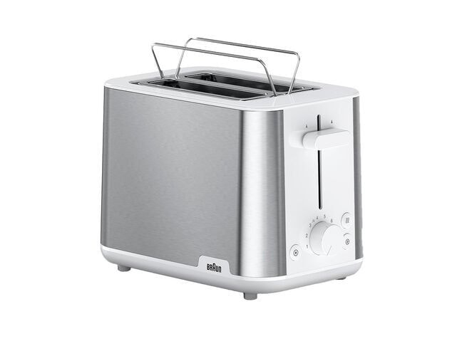 Braun HT1510 PurShine Toaster 900 W 2 Scheibe(n) 8 Stufen (Edelstahl/Weiß) 0X23010033