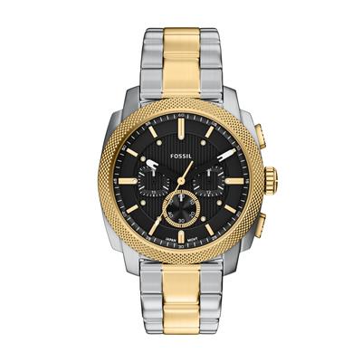Chronograph FOSSIL "Machine", gold (edelstahlfarben, gelbgoldfarben), Armbanduhren, Herren, Chronograph, Quarzuhr, Armbanduhr, Herrenuhr, Edelstahlarmband, analog