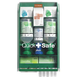 Plum Erste-Hilfe-Station QuickSafe Box Complete, 92-teilig, mit Augenspülungen & Verbandsmaterial