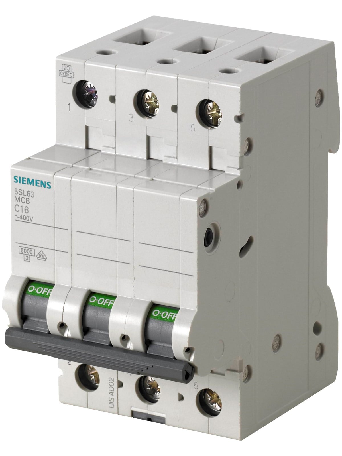 Siemens Circuit breaker 3-pole 6kA C63